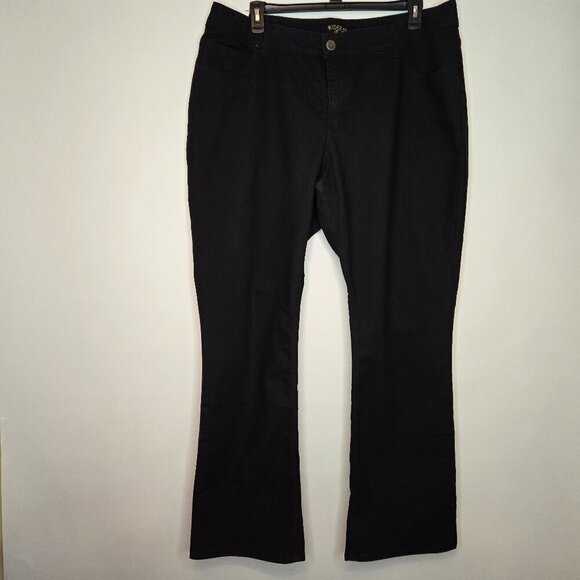 Riders By Lee Black Slender Stretch Glitz Back Pockets Jeans Plus Sz 22W Long - Picture 1 of 14